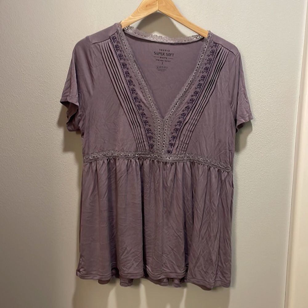 Torrid light purple super soft knit top - Picture 2 of 10